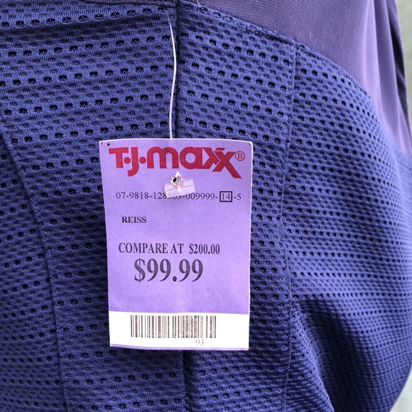 Reiss Rita Mesh Sleeves Bodycon Dress in Indigo - Picture 9 of 13